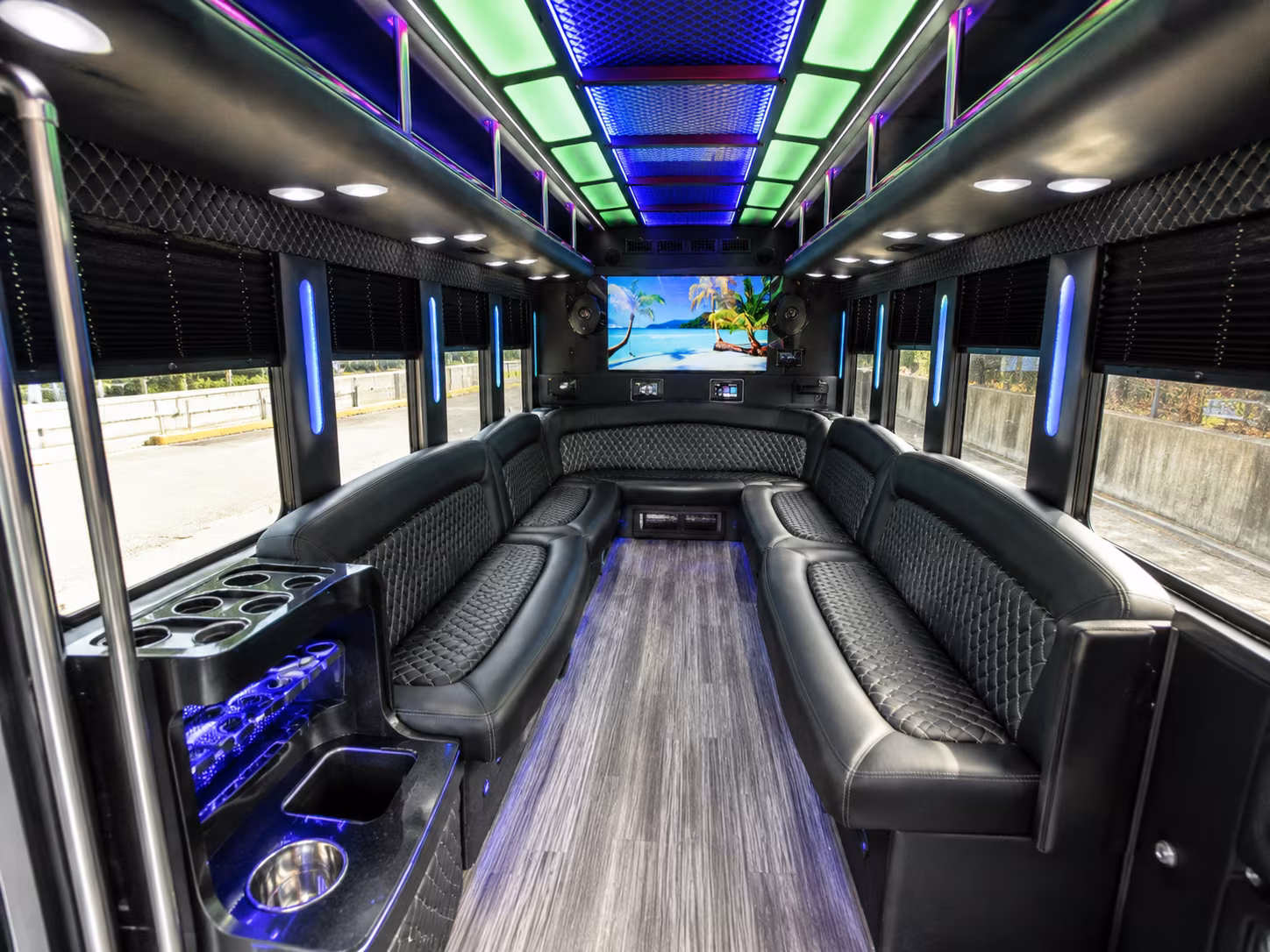 cheyenne 18 passenger party bus inside