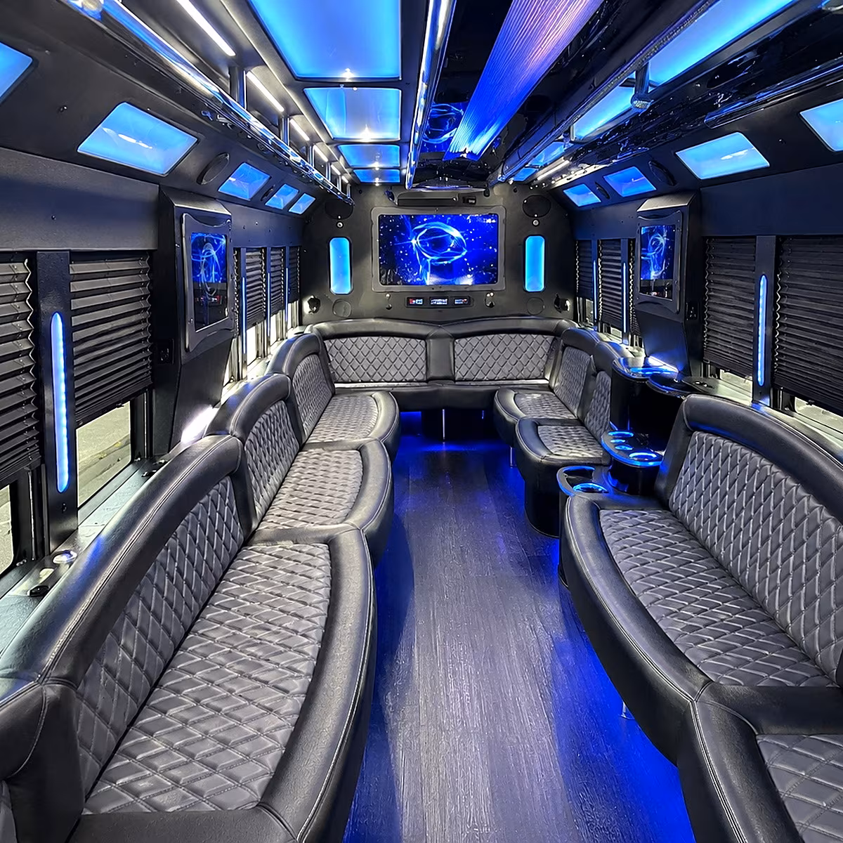 cheyenne 50 passenger party bus interior